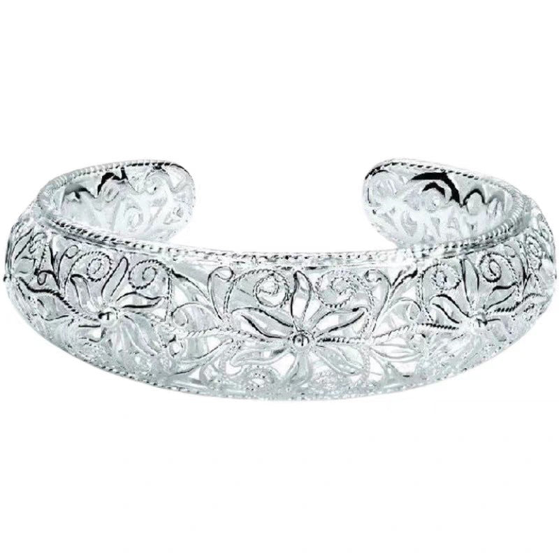 Women's Hollow-out Wide-faced Filigree Bracelet