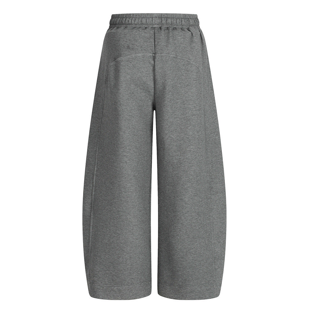 American Retro Men's Stitching Drawstring Solid Color Matchet Pants
