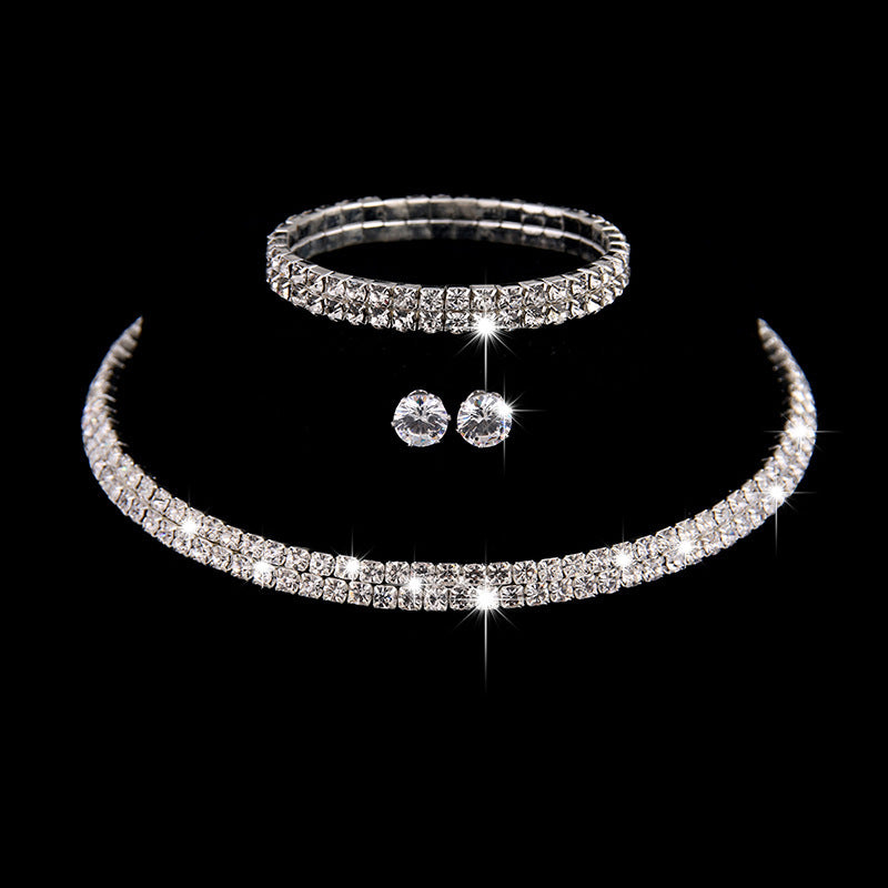Luxury shiny rhinestone necklace set