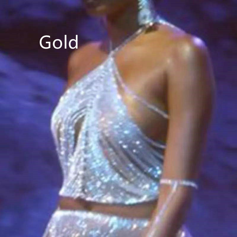 Shiny Bikini Layered Chest Chain Body